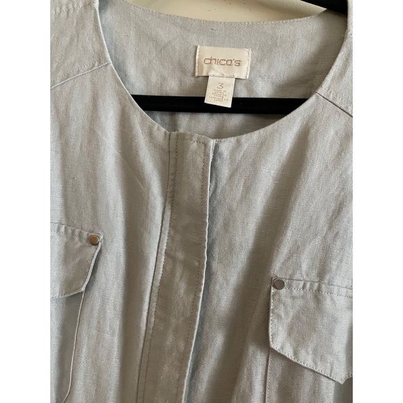 Chico's Foiled Linen Shine Jacket Size 3. - Picture 6 of 6